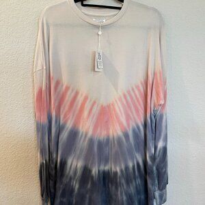 NWT Mud Pie Oversized Tie Dye For Long Sleeve Shirt